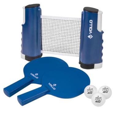 Imagem de Vollo Kit Tênis de Mesa 2 Raquetes + 3 Bolas + Rede Retrátil