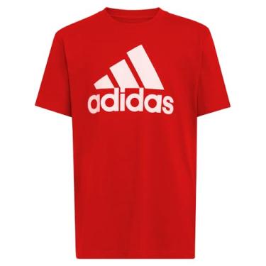 Imagem de adidas Camiseta de algodão de manga curta para meninos, Núcleo vermelho, P