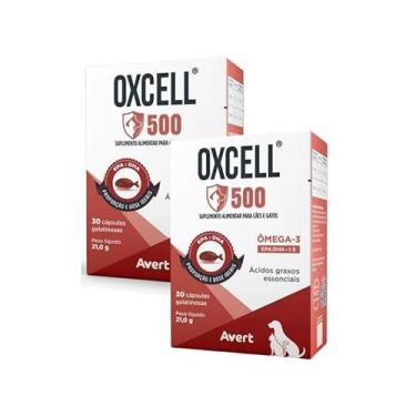 Imagem de Oxcell 500 Ômega-3 Suplemento Alimentar Para Cães cão Cachorro E Gatos 30 Cáp Kit 2