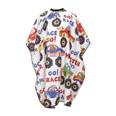 Imagem de shamjina Capa de barbeiro infantil, ajustável para corte de cabelo profissional, de cabeleireiro infantil para barbearia, tintura de cabelo