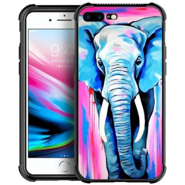Imagem de Capa para iPhone 8 Plus, capas para iPhone 7 Plus de elefantes africanos para meninas e meninos, design de padrão personalizado à prova de choque capa traseira de policarbonato rígido antiarranhões para Apple iPhone 7/8 Plus
