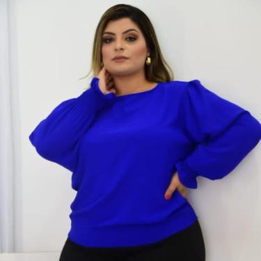 Imagem de Blusa Feminina Plus Size Camisa Social Manga Moda Elegante - Abusada S