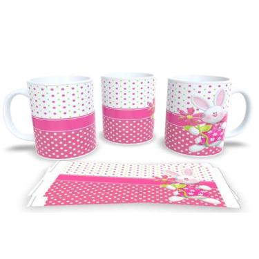 Imagem de Canecas de Porcelana Branca Personalizadas Feliz Pascoa - Estampa Subl