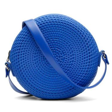 Imagem de Bolsa Pequena de Lado Redonda Feminina Transversal Quebeck VK, Azul ro