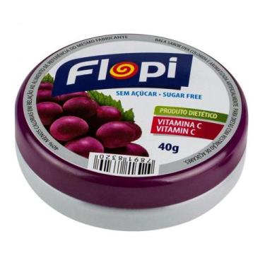 Imagem de Bala de Uva Sem Açúcar Flopi Florestal 40g