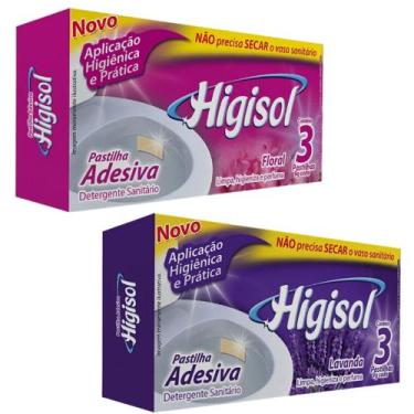 Imagem de Pedra Sanitária Adesiva de Privada Higisol 9gr Com 3 Unidades Lavanda 