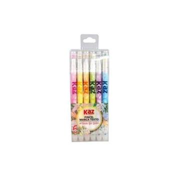 Imagem de Pincel Marca Texto 6 Cores com Caneta Glitter 6 Cores - Kaz