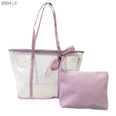 Imagem de Bolsa Feminina Sacola Transparente com Organizador / Necessaire e Lenç