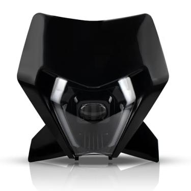 Imagem de ABCERRSI Farol de LED Dirt Bike, farol elíptico para motocicleta, carenagem para TC FE TE EXC XCW SXF SX 125 250 300 350 450 500 530 SMC R 690 2024 Preto