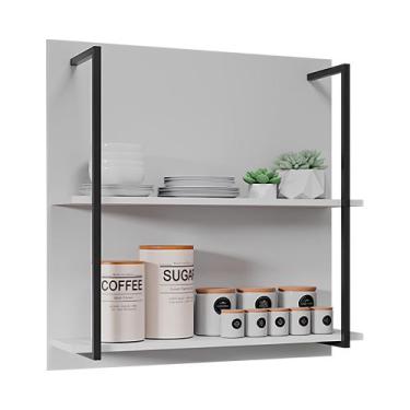 Imagem de Prateleira Industrial Nina 2 Andares Para Cozinha MDP Branco - Vallisa