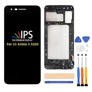 Imagem de A-MIND Para LG Aristo 3 X220/LMX220PM /k8 2019 LM-X220MA Display LCD Touch Digitalizador Substituição Kits de Reparo Conjunto Completo com Ferramentas (Preto com Moldura