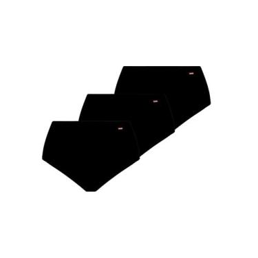 Imagem de Kit com 3 Calcinhas Alta Loba 40351-001 Plus Size - LUPO, Preto, XXG
