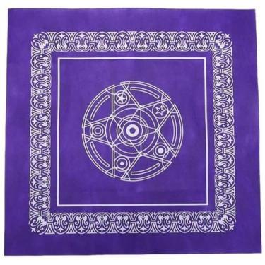 Imagem de Toalha Pentagrama Para Leitura de Tarô Oráculos ou Runas - Tarot, Roxo