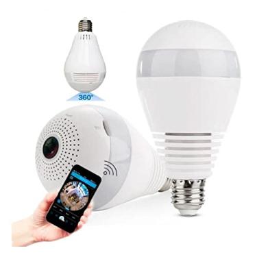 Imagem de Câmera Giratória Ip Lâmpada Wifi Full Hd Visão Noturna Monitoramento + Protetor Bloqueador de Aproximação Cartão