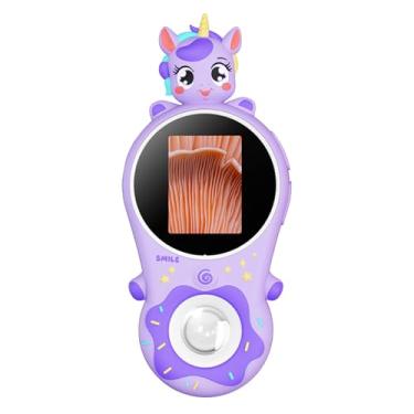 Imagem de Microscópio para Crianças, Tela IPS de 2 Polegadas, Microscópio de Bolso Portátil de 2MP 500X Com Luz LED, Lupa de Moedas Alimentada por Bateria, Microscópio Portátil para (Roxo)