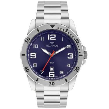 Imagem de Relógio Masculino Technos Analógico Prata Militar 2115NAP/1A Calendári