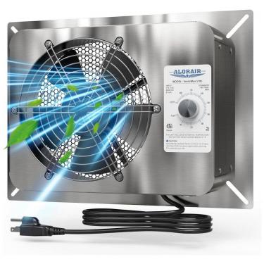 Imagem de Ventilador com Umidistato e Exaustor de Aço Inoxidável para Porão, 115V, ALORAIR, Prata