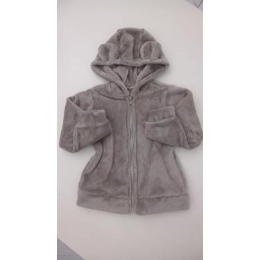 Imagem de Casaco Teddy Infantil Bebê RN a 4 anos - Bebê Line, Cinza, M