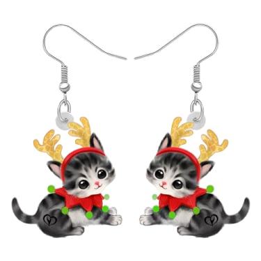 Imagem de DALANE Brincos de chapéu de Natal de acrílico, pingentes, pingentes, fofos, animais de estimação, joias, presentes engraçados para mulheres, meninas, crianças, lembrancinhas de festa, Medium,