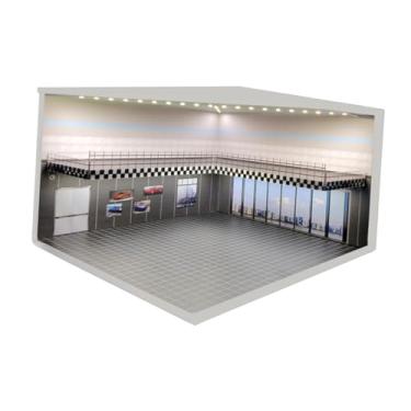 Imagem de MERIGLARE 1:64 estacionamento veículo cena brinquedo recipiente estacionamento garagem modelo led display caso dupla camada para diecast acessórios do carro, a