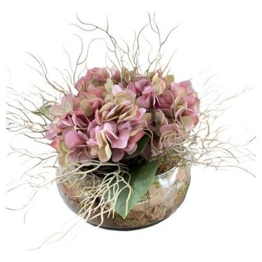 Imagem de Arranjo Grande Centro De Mesa Hortênsias Lilás Artificial - Decore Fác