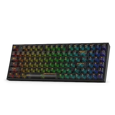 Imagem de Redragon Teclado para jogos K658 PRO SE 90% 3 modos RGB sem fio, 94 teclas, teclado mecânico de troca a quente totalmente transparente com soquete atualizado, espumas de absorção de som, teclado