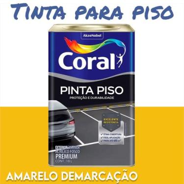 Imagem de Tinta Pinta Piso 18 Litros Premium Coral Escolha Cor, Amarelo demarcaç