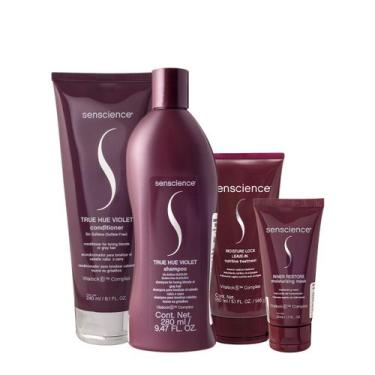 Imagem de Kit Senscience True Hue Violet Shampoo Condicionador Máscara 50 Leave-