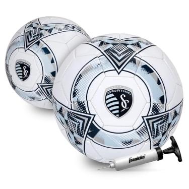 Imagem de Bola de futebol Franklin Sport MLS Sporting Kansas City - Bola de futebol tamanho 5 oficial - Tamanho regulamentado + bola de futebol com peso para crianças + adultos - Bola de futebol para meninos +