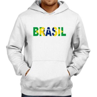 Imagem de Moletom Bandeira Brasil Letras - Foca na Moda, Branco, P