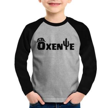 Imagem de Camiseta Raglan Infantil Ôxente Nordeste Manga Longa - Foca na Moda, C