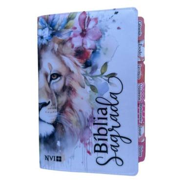 Imagem de Bíblia NVI Leão Safira com Abas adesivas coladas - CENTRAL