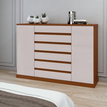 Imagem de Cômoda 7 Gavetas 2 Portas Vedras Lopas, Frassino/Off White