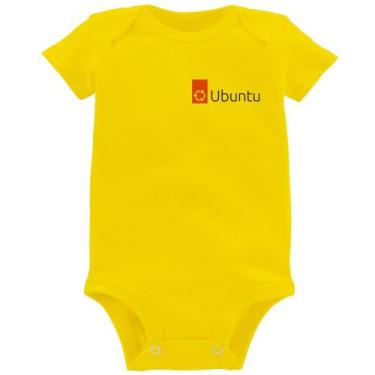 Imagem de Body Bebê Ubuntu Linux - Foca na Moda, Amarelo, P