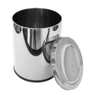 Imagem de Lixeira 3L Aço Inox com Tampa Basculante  Perfeita para Pequenos Espaç