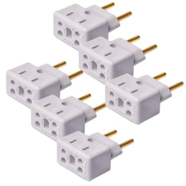 Imagem de Kit com 6 Adaptadores de Tomada – 3 Pinos para 2 Pinos – Plug 10A / 20A – Modelo Bob Esponja/Plug T Benjamin – Branco