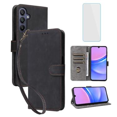 Imagem de IUQXU Capa carteira para celular Samsung Galaxy A26 5G com protetor de tela [bloqueio RFID] capa de celular flip de couro com suporte para cartão feminino e masculino para Samsung A26 A 26 Galaxy 26A
