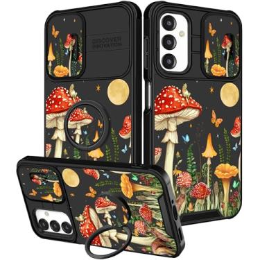 Imagem de Funermei Capa para celular Samsung Galaxy A16 5G - Capa de telefone feminina bonita estética cogumelo design exclusivo com capa de câmera e suporte de anel Funda para Samsung A16 5G