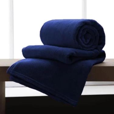 Imagem de Manta Casal Fleece Microfibra Lisa Andreza Azul Marinho - Andreza Enxo