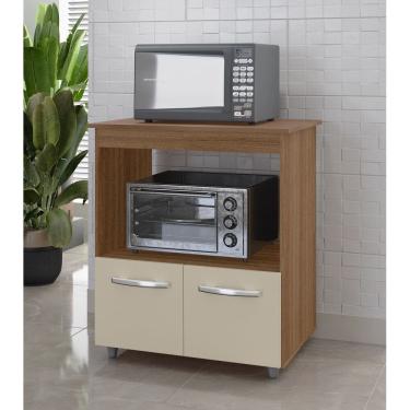 Imagem de Balcão Multiuso 75cm Angela com 2 Portas 1 Nicho Para Forno - Savana/Off White Móblis
