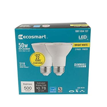 Imagem de Lâmpada de inundação LED regulável PAR20 branco brilhante equivalente 50W (pacote com 2)