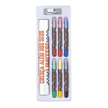 Imagem de Giz de cera retrátil + régua de crescimento xtreme   caixa c/ 8 pcs   