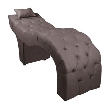 Imagem de Maca Estofada Para Clínica De Estética Facial Com Capitonê Andressa Suede Speciale Home Café