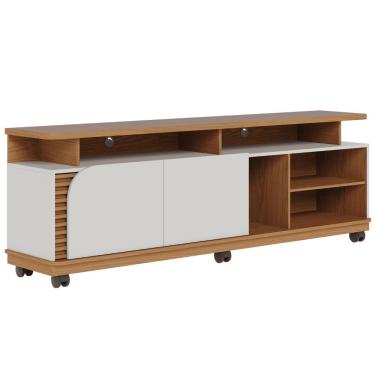 Imagem de Rack Tvs 75 E 1 Prateleira Florença Freijó Off White Matte