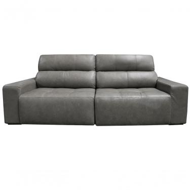 Imagem de Sofá Retrátil E Reclinável De Couro Atami 2,30 M Cement Grey - Mempra Design