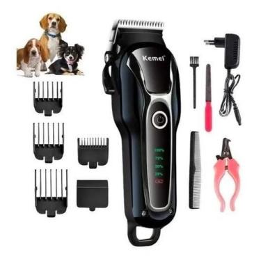 Imagem de Maquininha De Tosa Profissional S/ Fio Cachorros E Gatos - Kemei