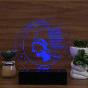 Imagem de Luminária Abajur Oração da Criança Para Meninos LED Azul - Bold