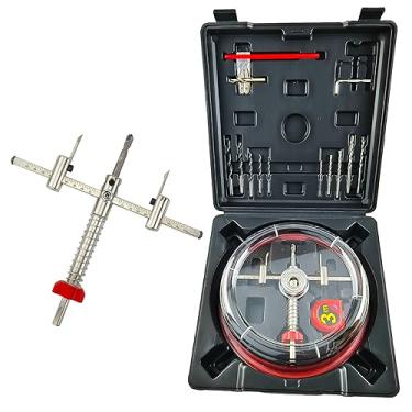 Imagem de AeKeatDa kit de cortador de serra copo ajustável de 1-5/8" a 8"(40-200mm) com tampa contra poeira abs para luzes embutidas no teto em drywall embutido e telha de teto