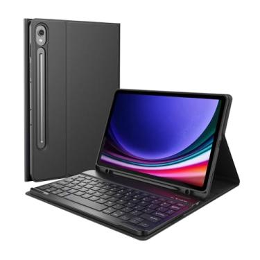 Imagem de KB16S-S9-C Teclado Case para Samsung Galaxy Tab S9 e S9 FE 11"" com Teclado Bluetooth, Trackpad Integrado, Capa Protetora, Teclas Retroiluminadas e Suporte Ajustável