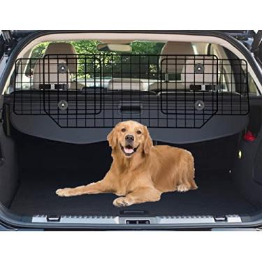 Imagem de CASIMR Barreira de carro para cães SUVs, veículos, caminhões, carros, divisória ajustável para animais de estimação, área de carga, ajuste universal, barreiras de malha de arame pesadas, acessórios de